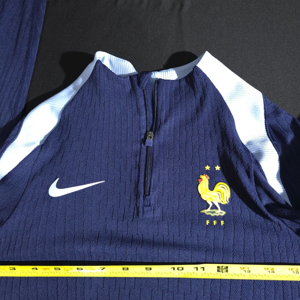 Nike France FFF Drill Top Mens Small Navy Blue FJ1927-498 Dri-FIT ADV Slim Fit - Picture 5 of 10